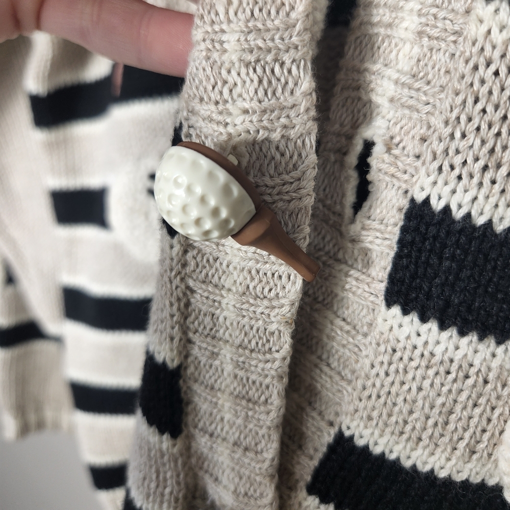 PBJ Sport Vintage 3D Buttons Golf Sweater  Cardigan Embroidered Golf Balls Tees - Picture 5 of 11
